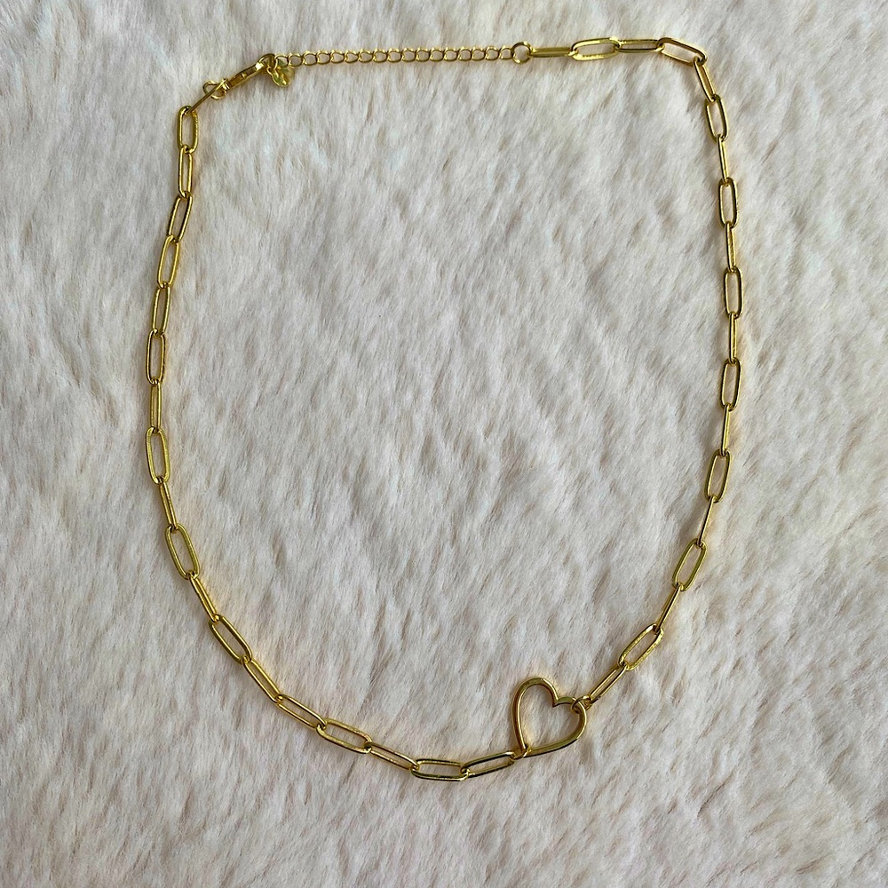 Evry Jewels gold heart chain necklace